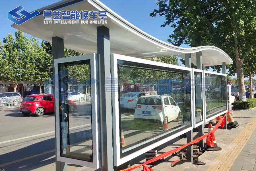 河北候車亭安裝部署特色弧形亭棚